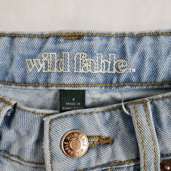Wild Fable Women's Shorts Size 4 High-Rise Frayed Raw Hem Jean Denim Light Wash - Picture 5 of 7